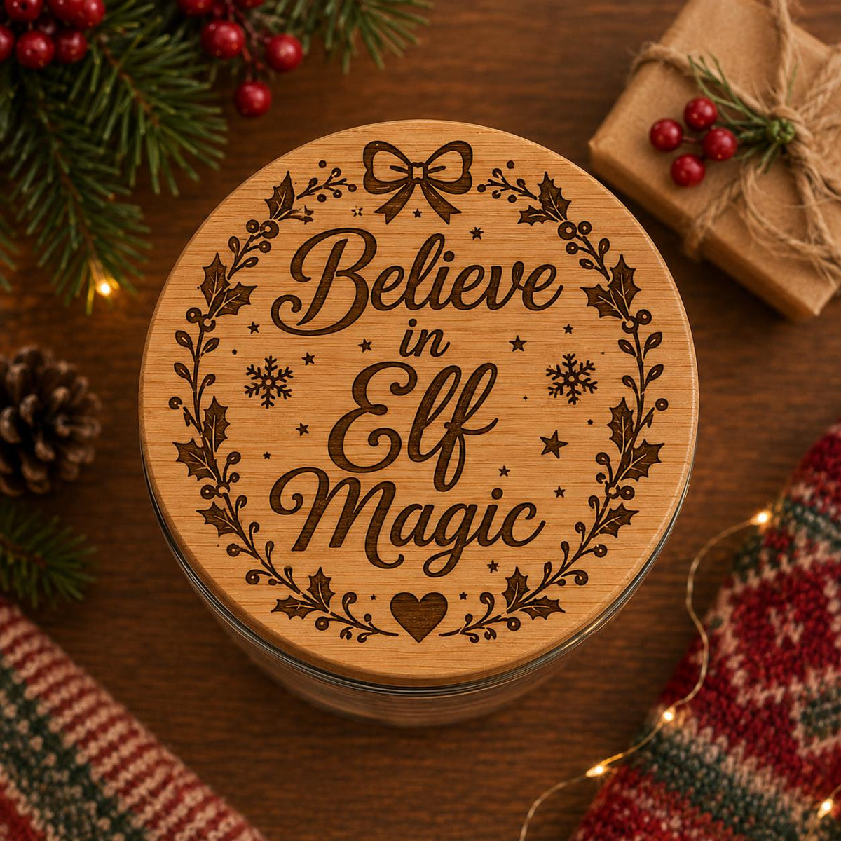 Personalised Elf Arrival Jar | Christmas Elf Magic Jar | Engraved Christmas Jar | Christmas Eve Gift for Kids | Festive Elf Tradition | Elf