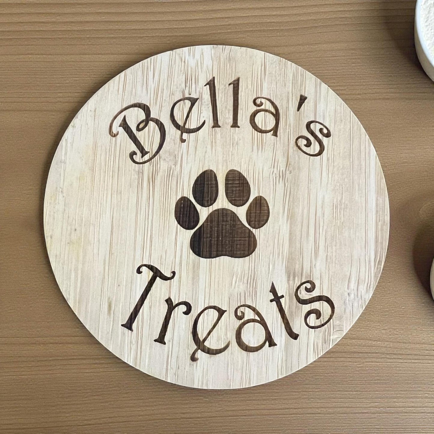 Engraved dog treat jar gift for dog lovers