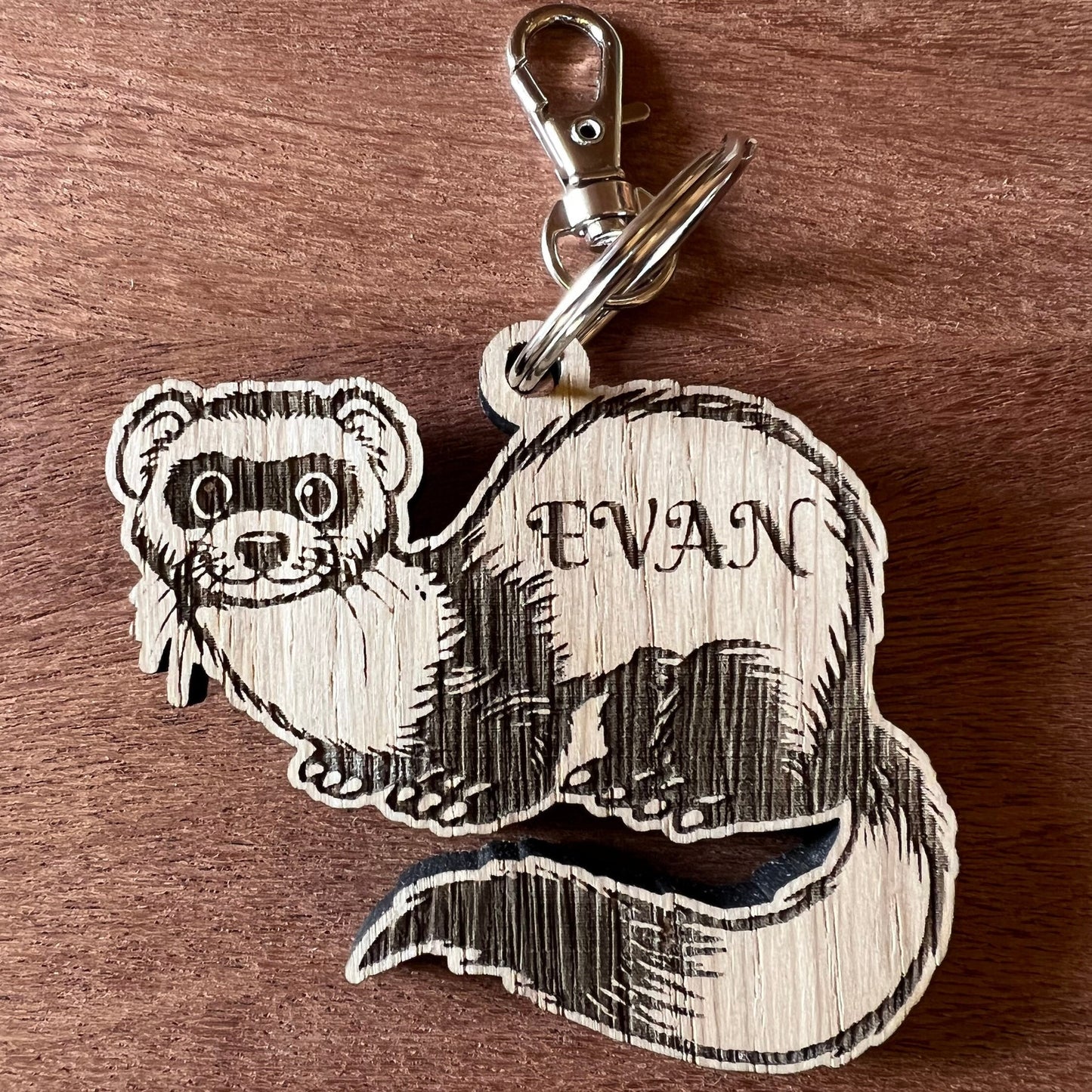 Personalised Ferret Keyring - Ferret - Birthday Gift - Birthday present - Keychain - Christmas - personalised keyring
