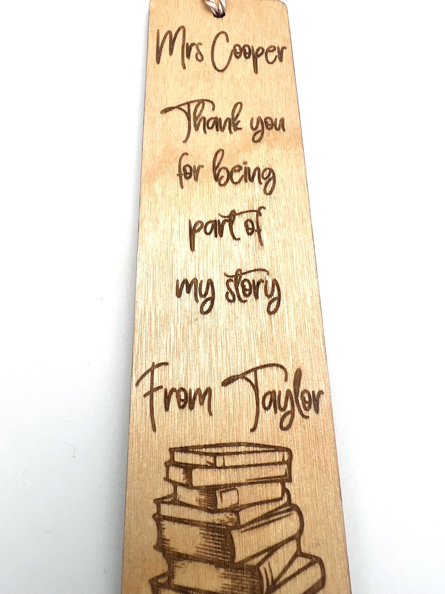 Wooden Bookmark - Teacher Bookmark - Thank you gift - Bookmark Gift - End of Term Gift - Personalised Gift - Teacher Gift