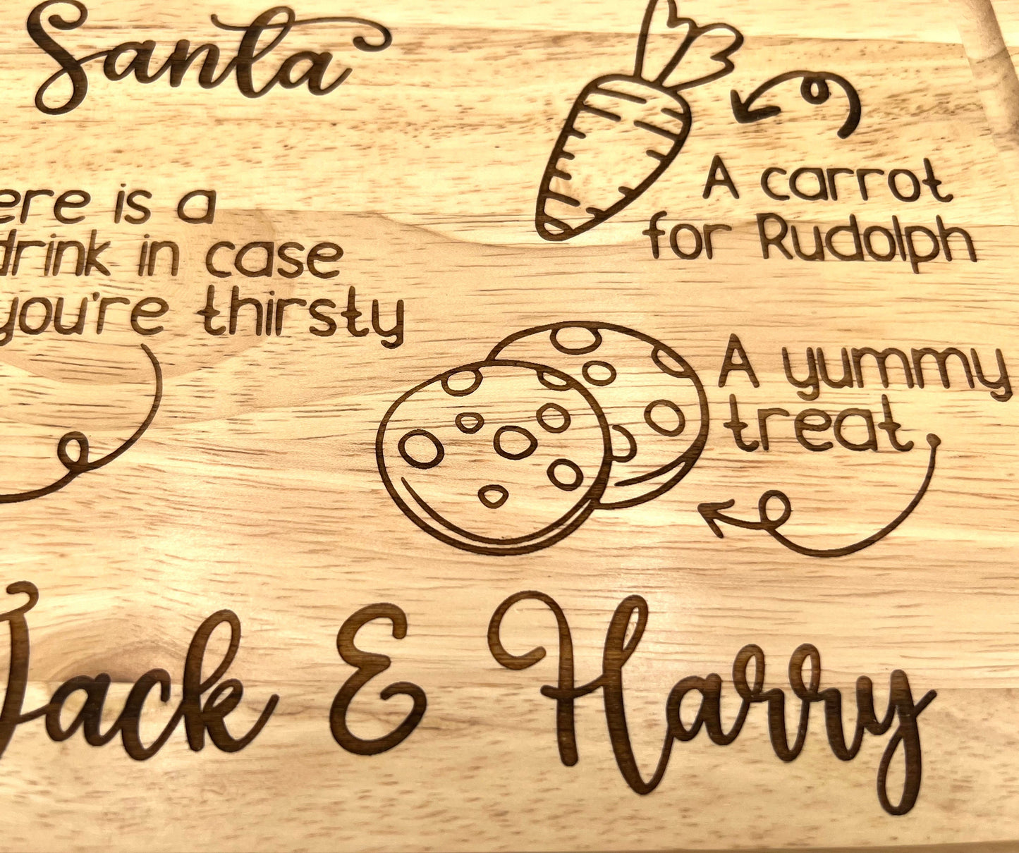 Personalised Wooden Santa Board - Christmas Platter Board - Father Christmas Board - Christmas Eve Board - Milk Cookies Treats for Santa