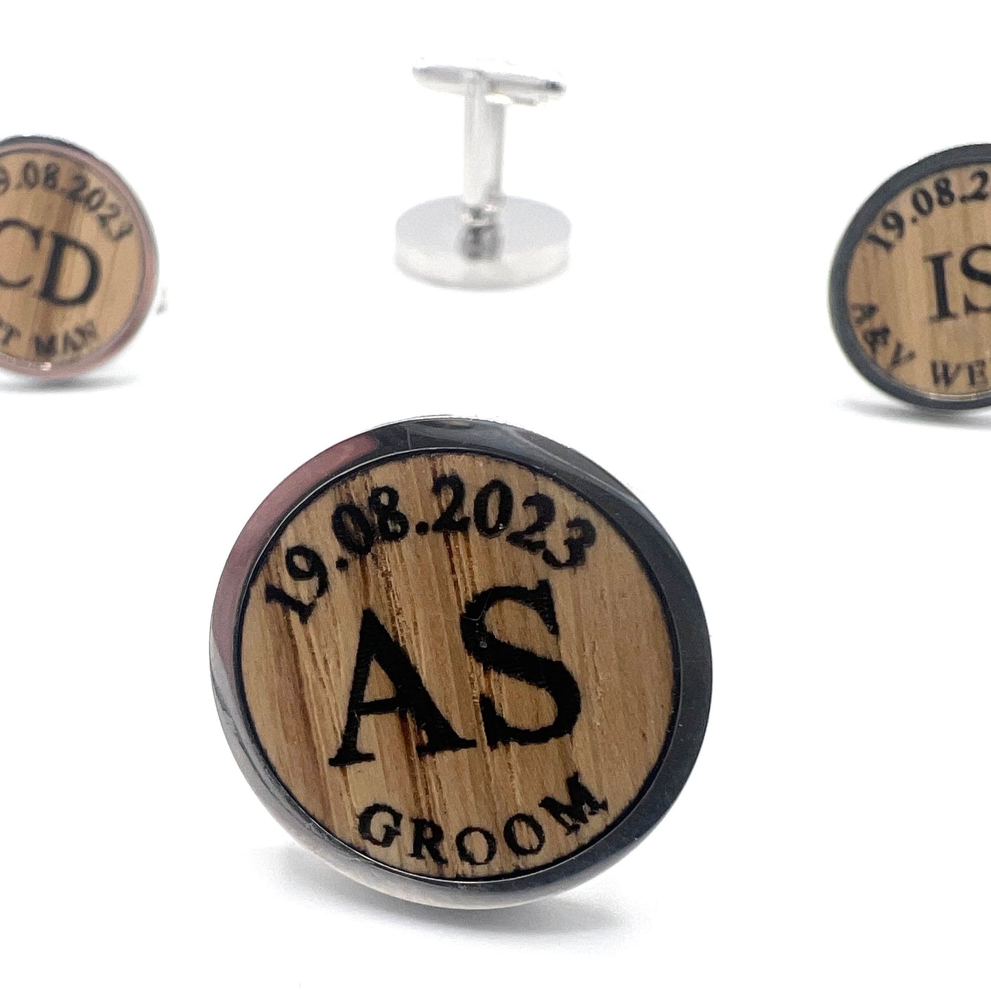 Personalised Wooden Cufflinks - Wedding Accessory - Personalised Wedding Cufflinks - Men’s Cufflinks - Groom Cufflinks - Best Man Cufflinks