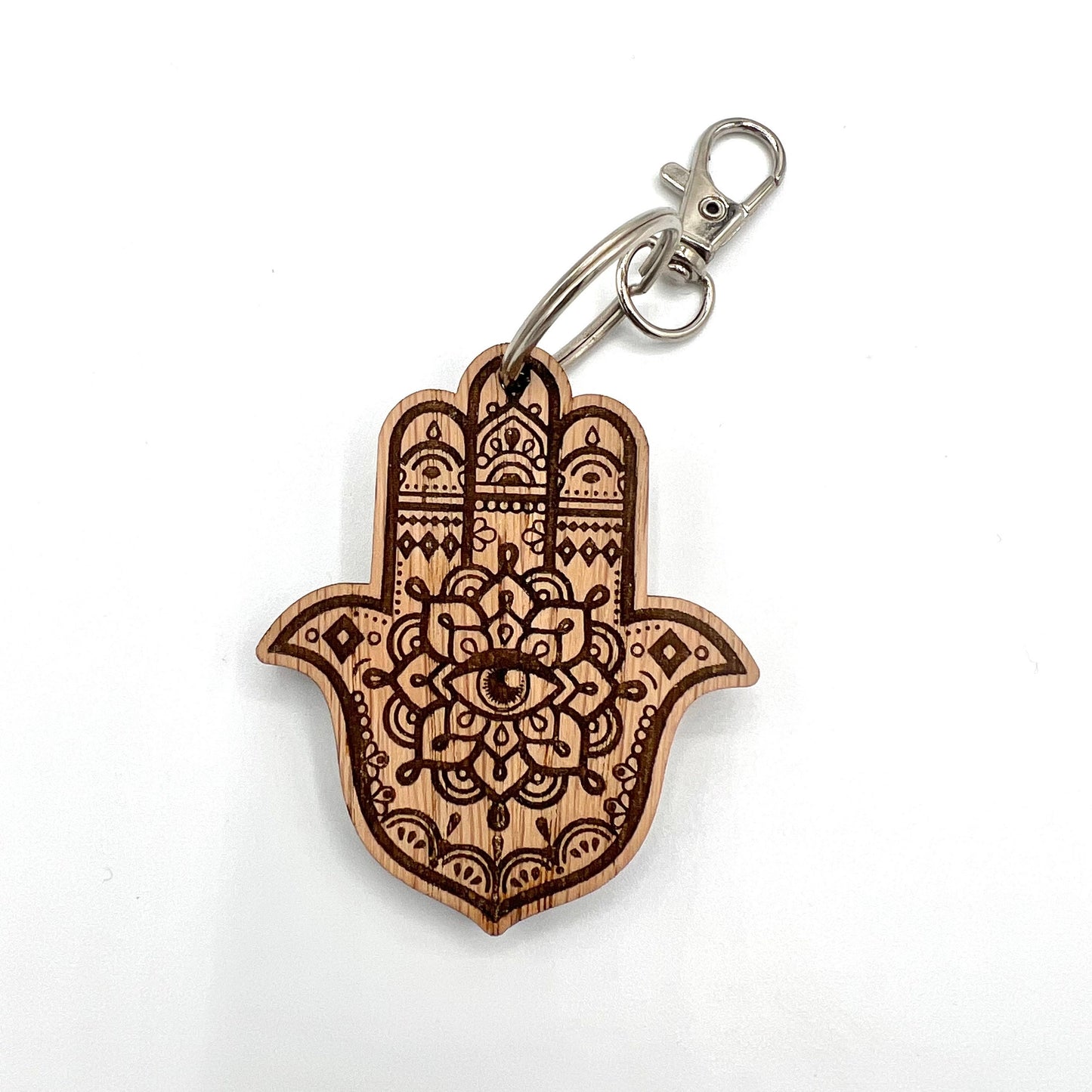 Hamsa Hand Keyring - Spiritual Keyring - Birthday Gift - Keychain - Christmas present - Hand of Fatima - wooden keyring - Evil Eye