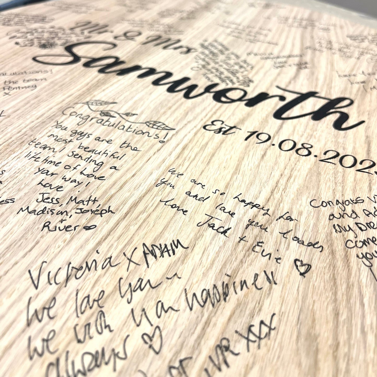 Wooden Wedding Sign - Personalised Guest Book - Wooden Personalised Guest Plaque - Wedding Guest Book Alternative - Family name Sign