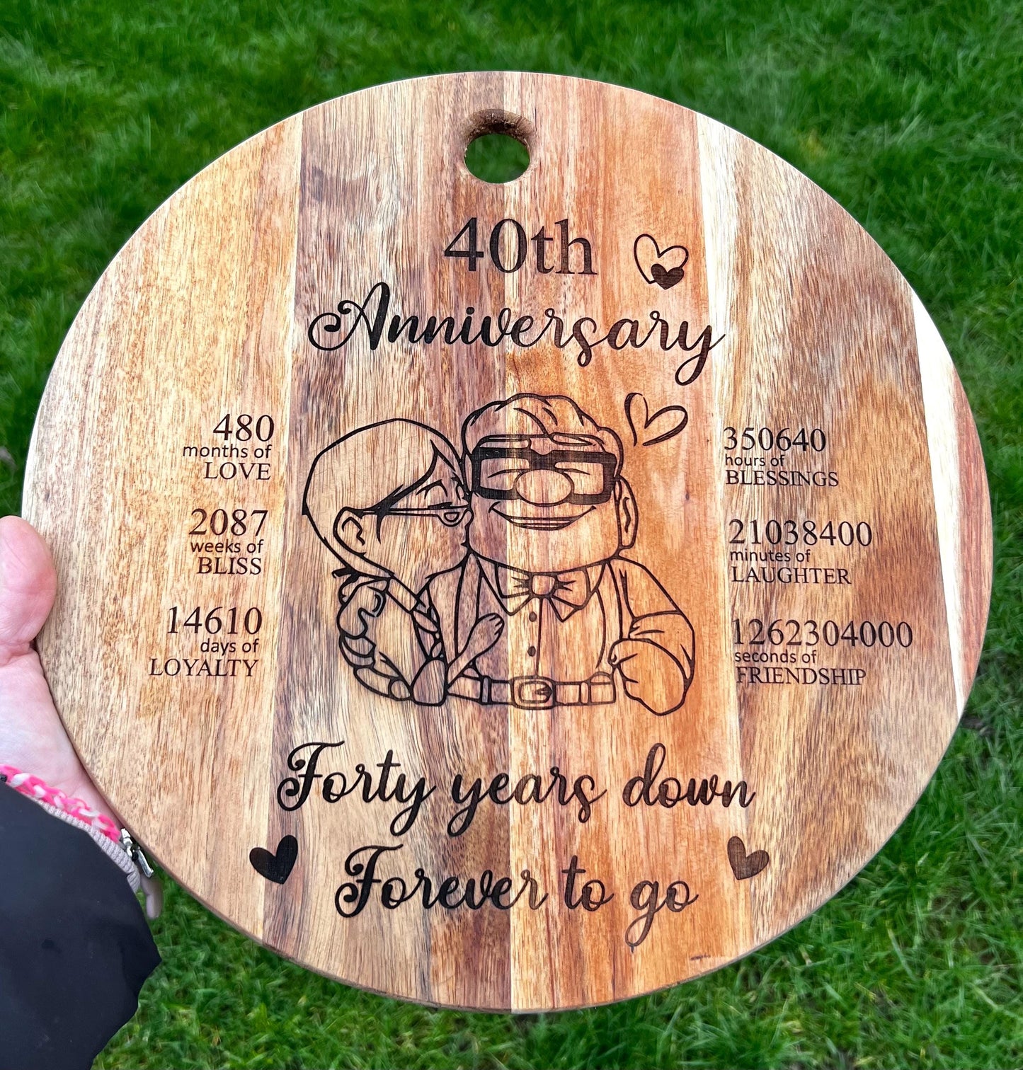 40th Wedding Anniversary Chopping Board - Anniversary Gift - Anniversary Present - 40th Anniversary - Anniversary Plaque - 40 Years Married
