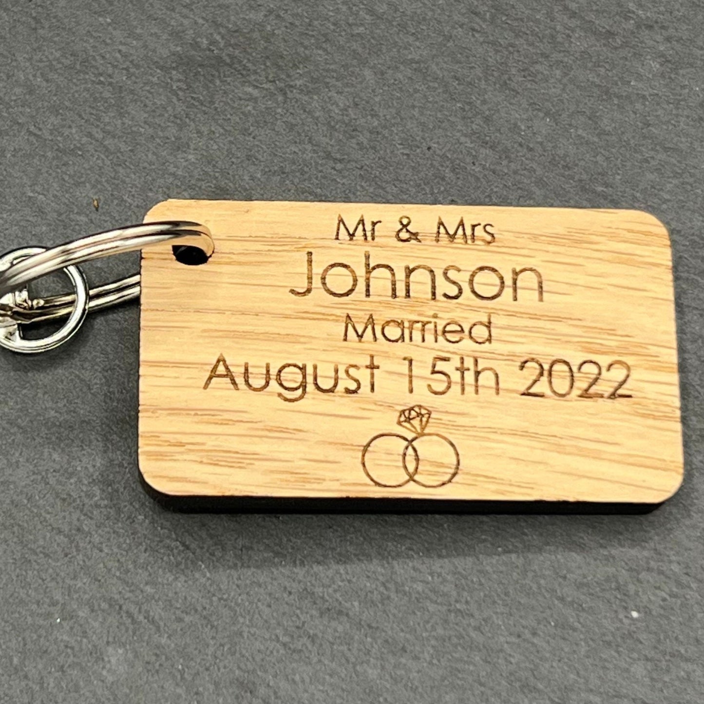 Personalised Married Keyring Mr & Mrs with Date