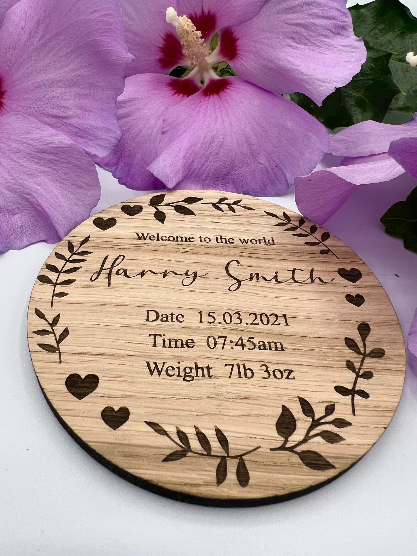 Personalised New Born Baby Name Plaque