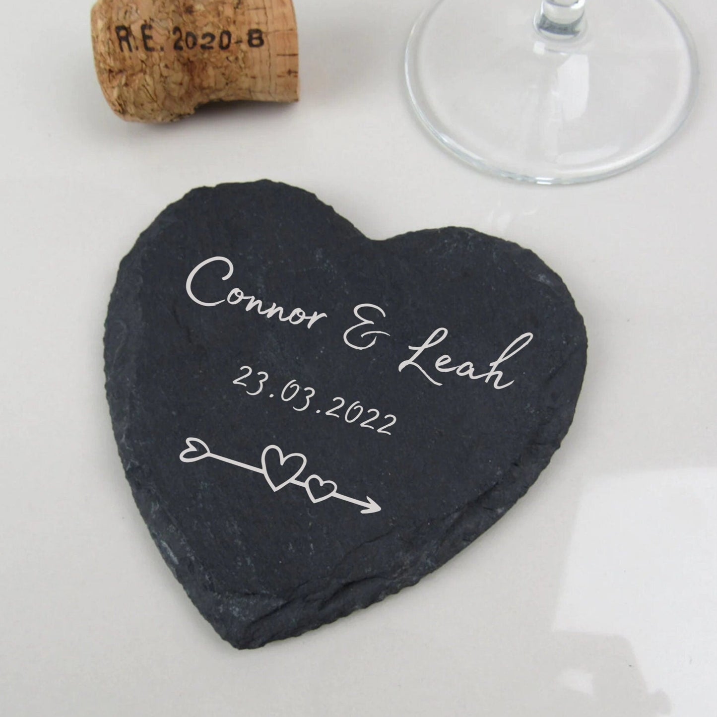 Personalised Couples Slate coaster
