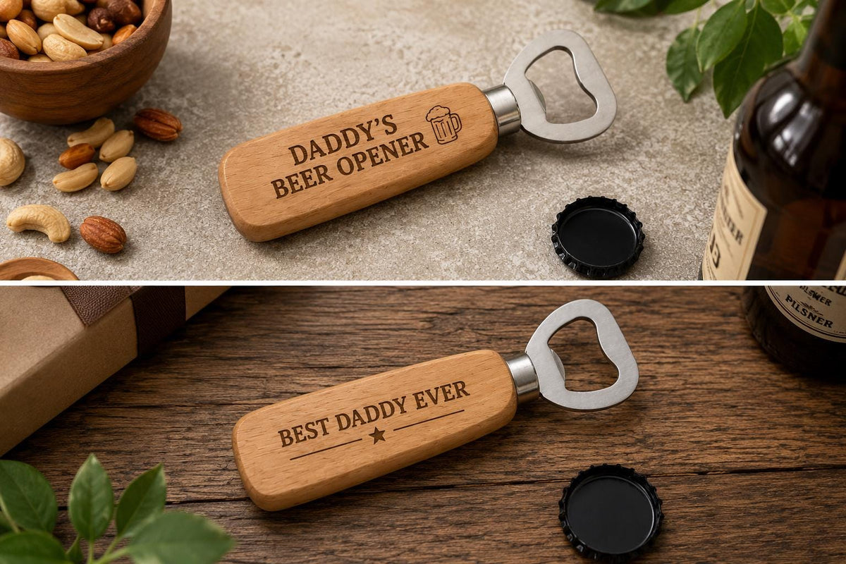 Personalised Bottle Opener Dad or Grandad | Father's Day Gift | Engraved Wooden Beer Opener | Custom Gift For Him | Dad Gift | Grandad Gift
