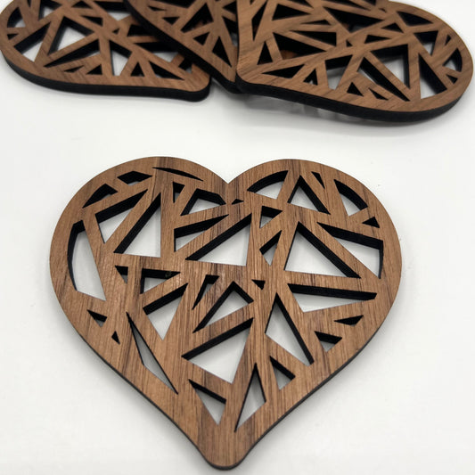 Geometric Heart Coasters