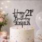 Personalised Happy 21st Birthday Cake Topper | Custom Name Cake Topper | 21st Cake Decoration | Birthday Cake Topper | Wooden MDF Cake Top