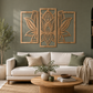 3 panel mandala lotus flower wooden wall art set