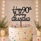 Personalised Happy 90th Birthday Cake Topper | Custom Name Cake Topper | 90th Cake Decoration | Birthday Cake Topper | Wooden MDF Cake Top