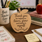 Personalised Teacher Apple Coaster | Wooden Teacher Appreciation Gift | Thank You Teacher Present | End of Term Gift | Teacher Gift