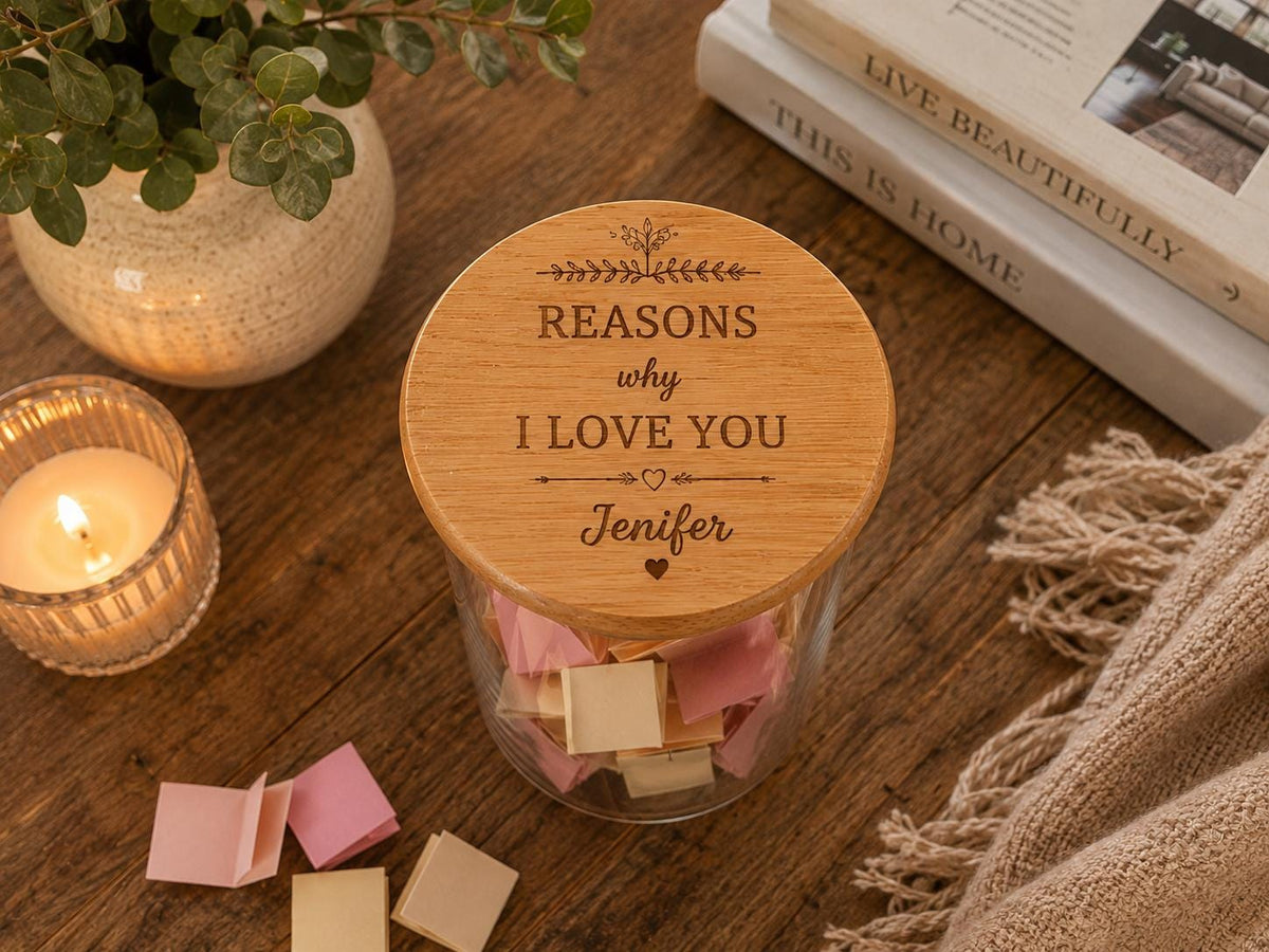 Personalised Reasons Why I Love You Jar | Romantic Gift for Her | Anniversary Gift | Valentine's Gift | Memory Jar | Custom Keepsake Gift