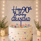 Personalised Happy 90th Birthday Cake Topper | Custom Name Cake Topper | 90th Cake Decoration | Birthday Cake Topper | Wooden MDF Cake Top