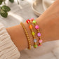 3 Beaded Bracelets, Gold Colourful Star Bead Bracelet, Friendship Bracelet, Kids Jewellery, Stacking Bracelet, Birthday Gift for Girls