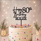 Personalised Happy 80th Birthday Cake Topper | Custom Name Cake Topper | 80th Cake Decoration | Birthday Cake Topper | Wooden MDF Cake Top
