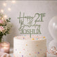Personalised Happy 21st Birthday Cake Topper | Custom Name Cake Topper | 21st Cake Decoration | Birthday Cake Topper | Wooden MDF Cake Top