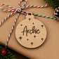 Personalised wooden bauble Christmas gift tag