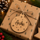 Wooden Christmas present tag with name