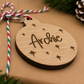 Engraved Christmas bauble name decoration side view