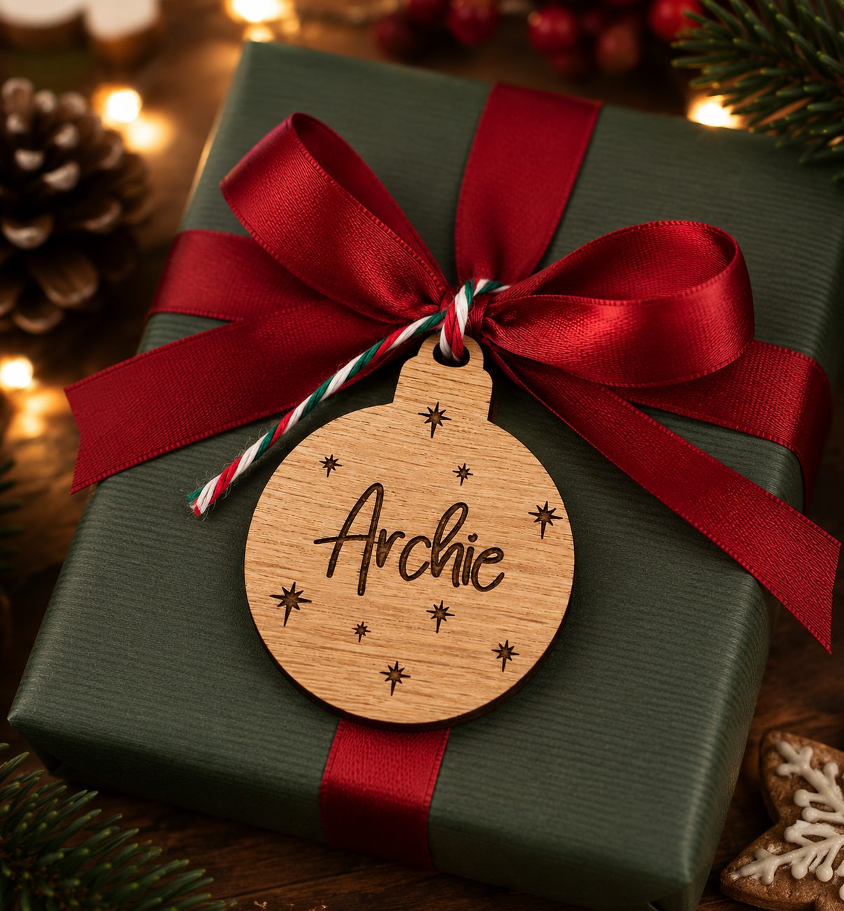 Personalised Christmas tree bauble ornament