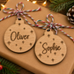 Personalised wooden bauble Christmas gift tags