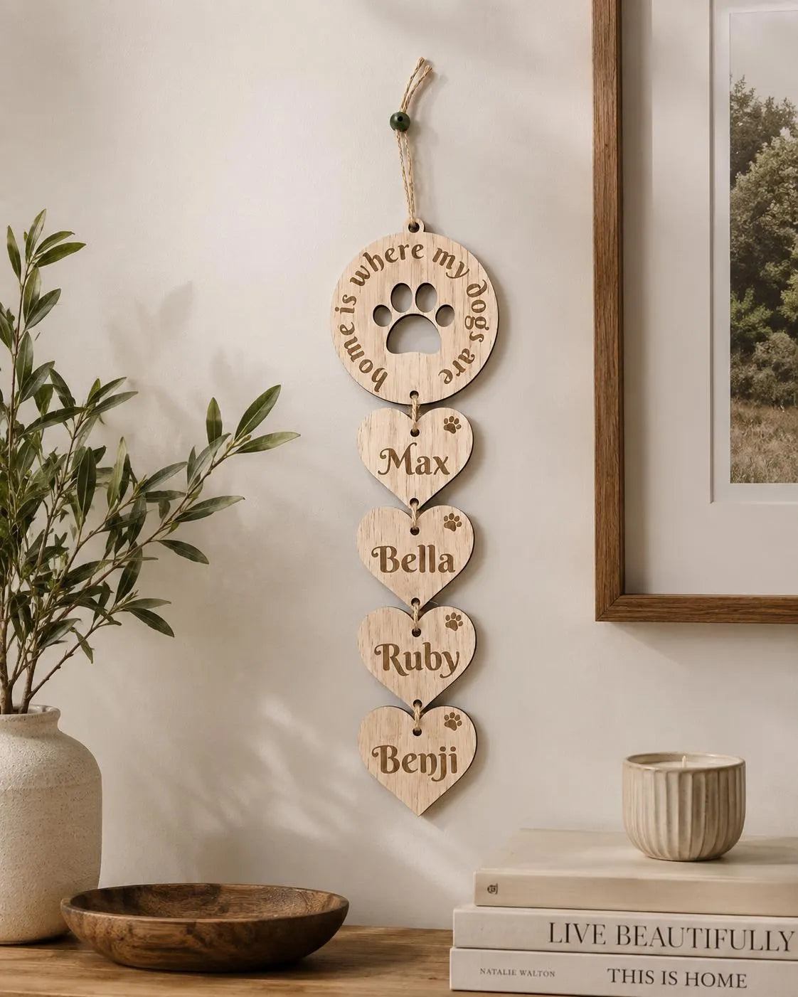Dog Plaque showing the names of your  dogs