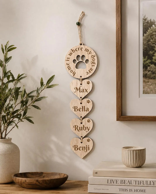Dog Plaque showing the names of your  dogs