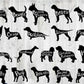 silhouette of the dofferent dog types