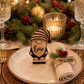 Wooden gonk place name for festive dining table