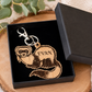 Handmade wooden ferret keyring personalised with name