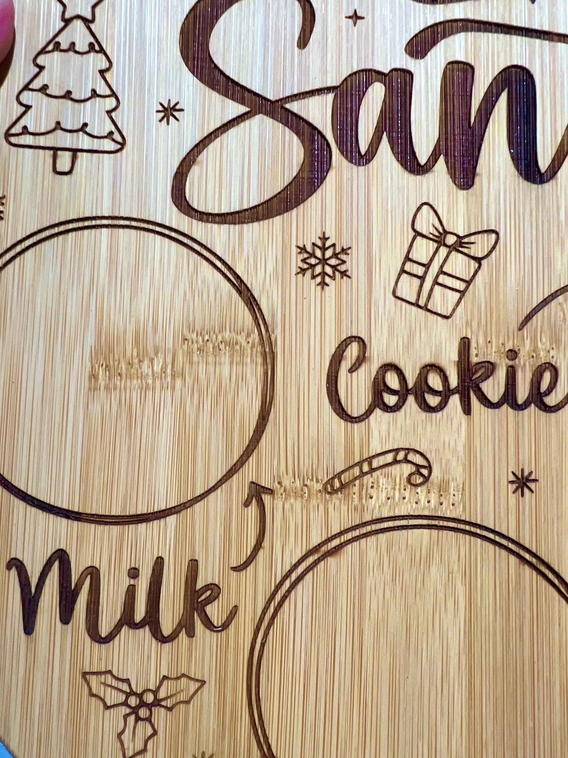 Festive wooden Santa snack board for family Christmas traditions