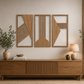 Frank Lloyd Wright Inspired Wooden Wall Art | 3 Panel Geometric Wall Décor