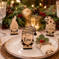 Wooden gonk place name for festive dining table