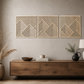 Geometric mountain range wall art laser cut out of veneer wood
