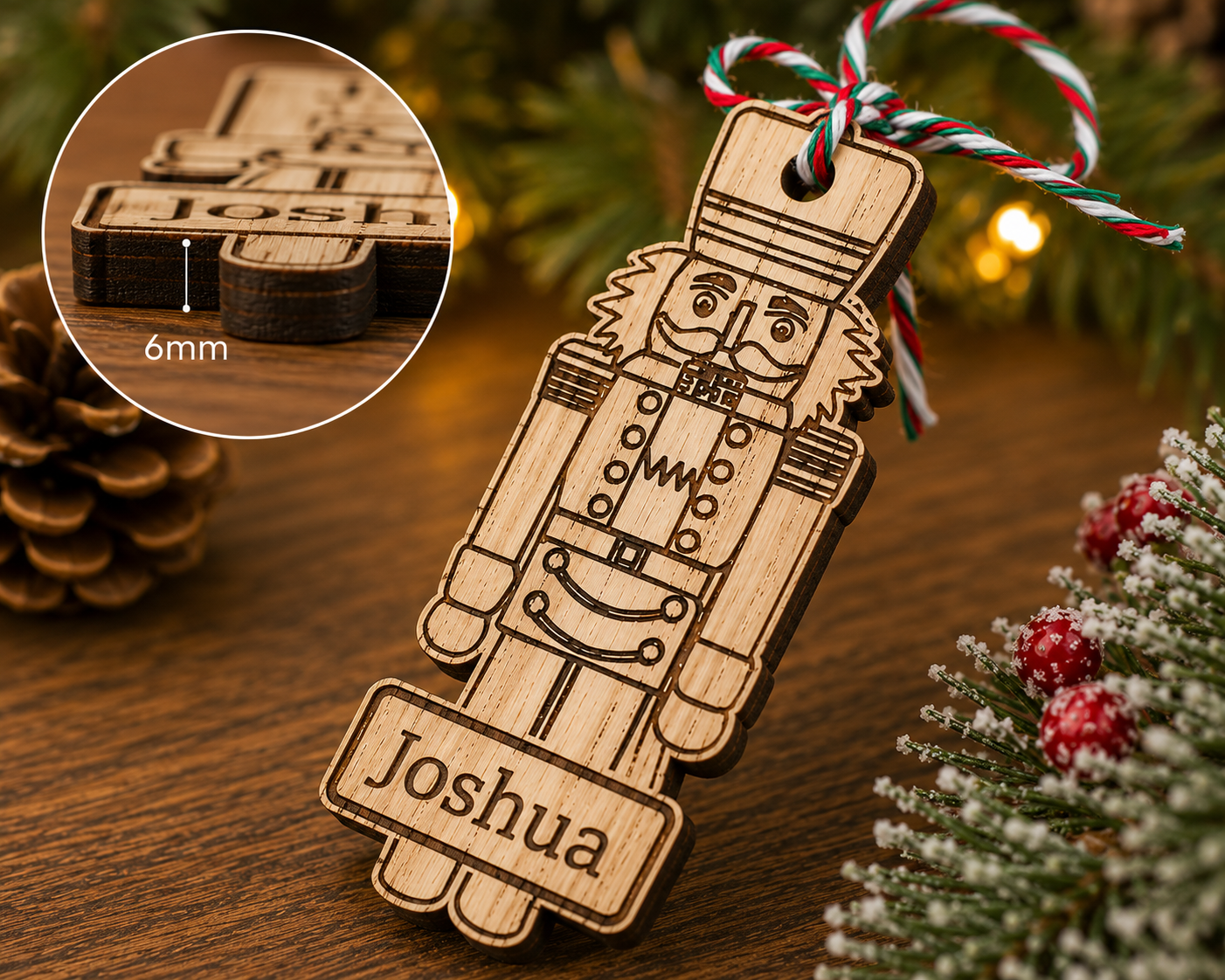 Personalised nutcracker ornament with name