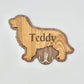 Personalised wooden dog lead hook with engraved pet name