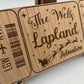 Personalised wooden Lapland boarding pass