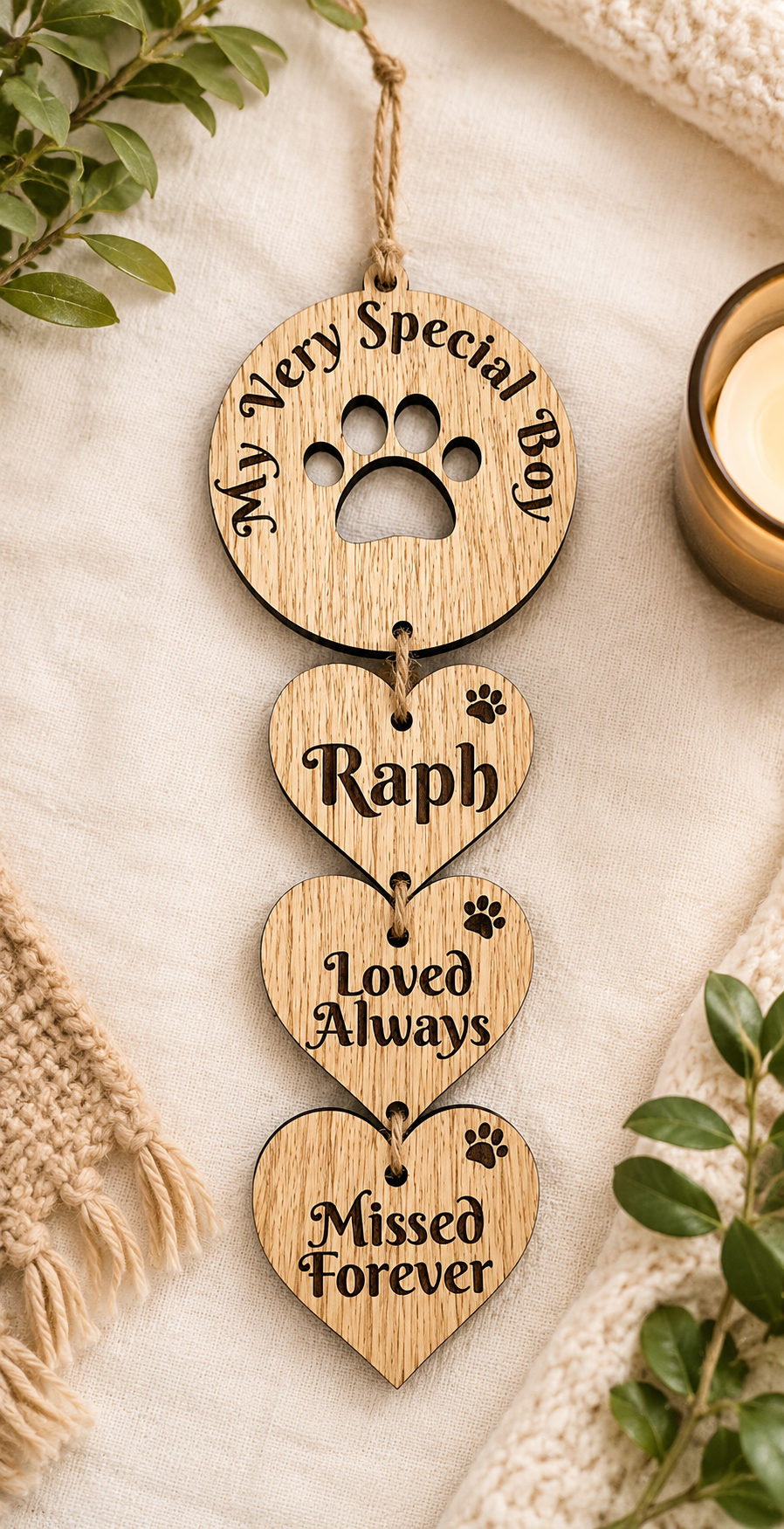 Personalised pet remembrance wall plaque
