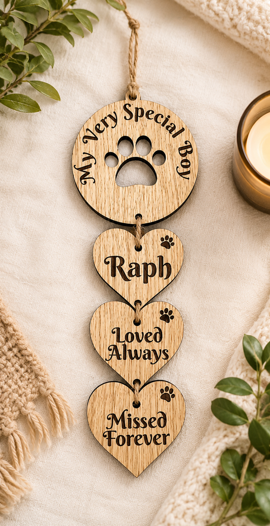 Personalised pet remembrance wall plaque