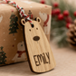Side view of wooden polar bear gift tag 