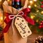 Personalised Gift Tag on a bottle of wine 