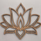 Wooden lotus flower wall decor on a light gray background