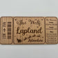 Wooden boarding pass to Lapland keepsake