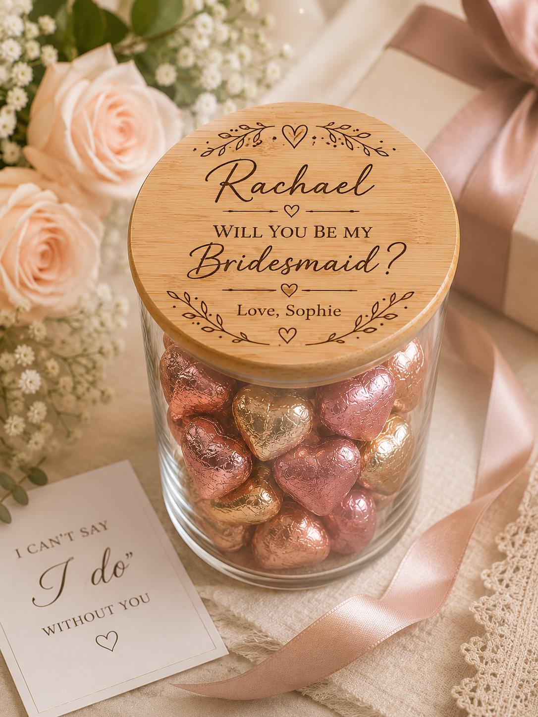 Personalised Bridesmaid Proposal Jar | Will You Be My Bridesmaid Gift | Bridesmaid Proposal Gift | Maid of Honour Proposal | Wedding Party