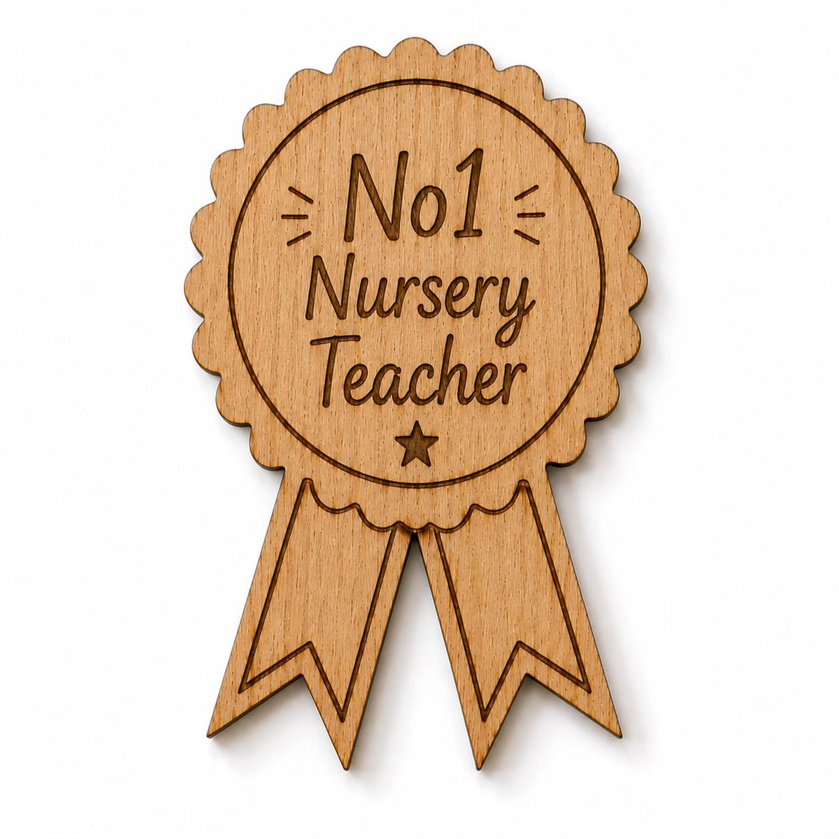 No.1 Teacher Magnet Gift | Wooden Rosette Gift | Teacher Appreciation Present | End of Term Teacher Gift | Classroom Fridge Magnet