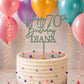 Personalised Happy 70th Birthday Cake Topper | Custom Name Cake Topper | 70th Cake Decoration | Birthday Cake Topper | Wooden MDF Cake Top