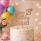 Personalised Happy 18th Birthday Cake Topper | Custom Name Cake Topper | 18th Cake Decoration | Birthday Cake Topper | Wooden MDF Cake Top